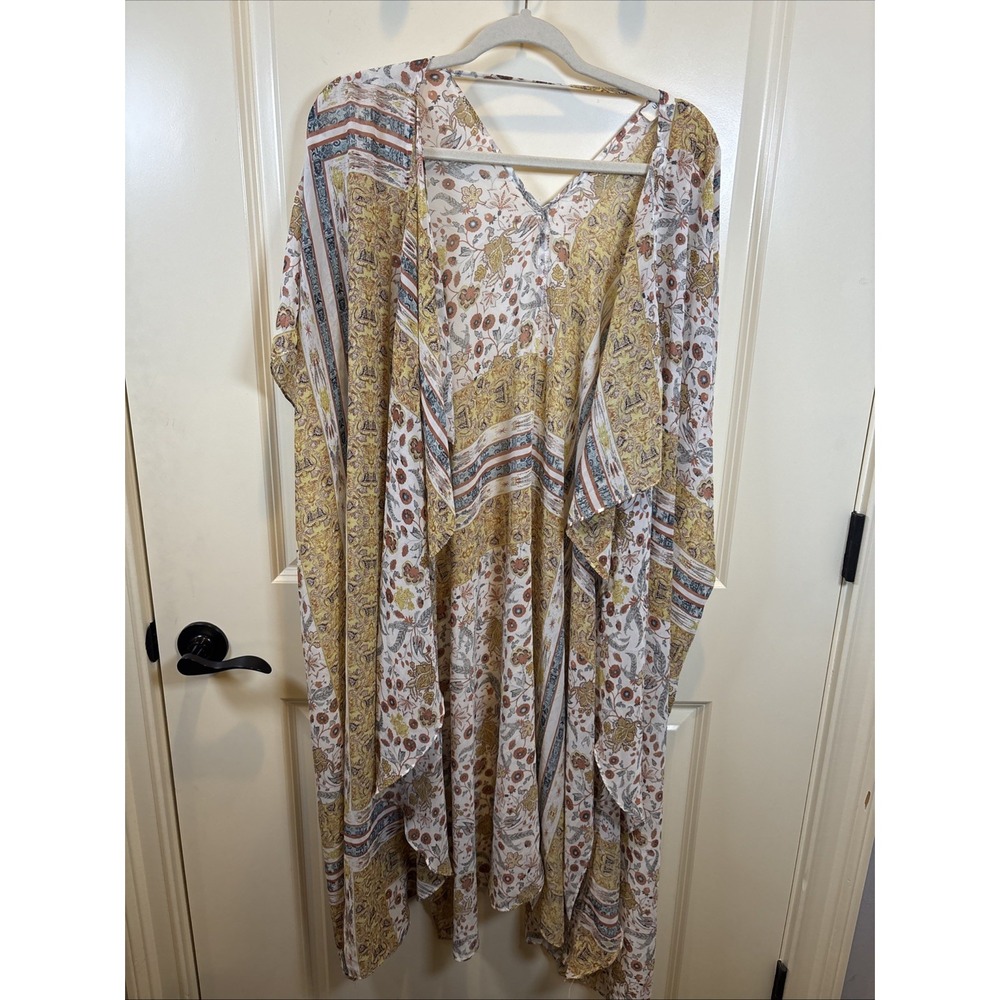 Umgee Floral Paisley Long Open Flowy Kimono Duster Boho Size M/L Boho Cottage